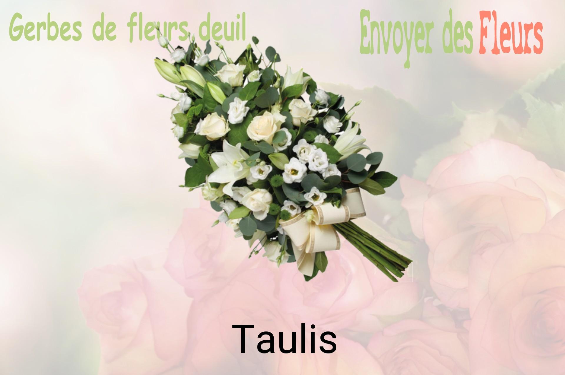 Gerbe de fleurs de deuil livrée à Taulis